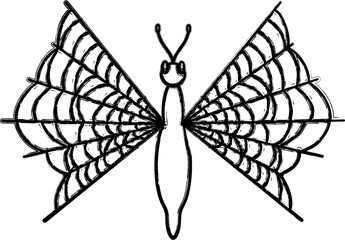  Butterfly with cobweb wings, Halloween decoration.