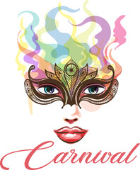 Woman face in carnival mask