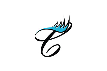 Obraz premium letter c design with a beautiful combination of eyelashes