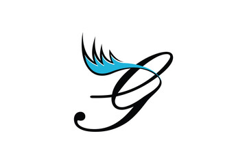letter g design with a beautiful combination of eyelashes