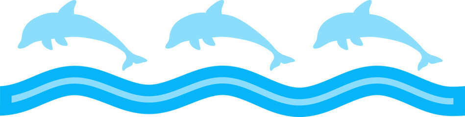 Dolphin Waves Vector Graphic