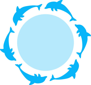 Dolphin Border Vector Graphic