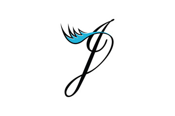 Obraz premium letter i design with a beautiful combination of eyelashes