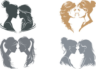 Friendship day vector image girls icon