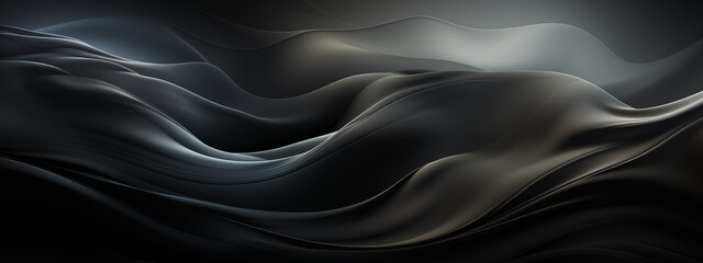 Obraz premium Dark Fluid Waves Abstract Design