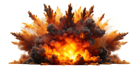 Explosion border isolated on transparent background - Generative AI