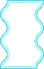 Wavy border frame. Squiggle edge rectangle. Neon color scallop shape. Retro groovy aesthetic element. Trendy 90s design for poster and invitation