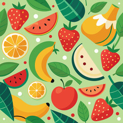 Abstract Fruit Seamless Pattern Illustration Art