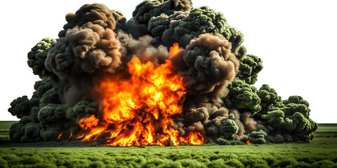 Explosion border isolated on transparent background - Generative AI