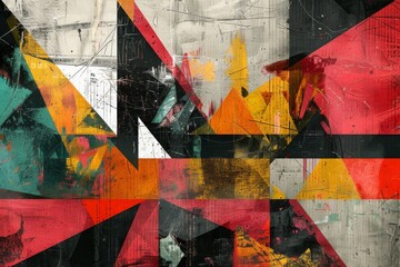 Abstract Geometric Composition in Vibrant Colors