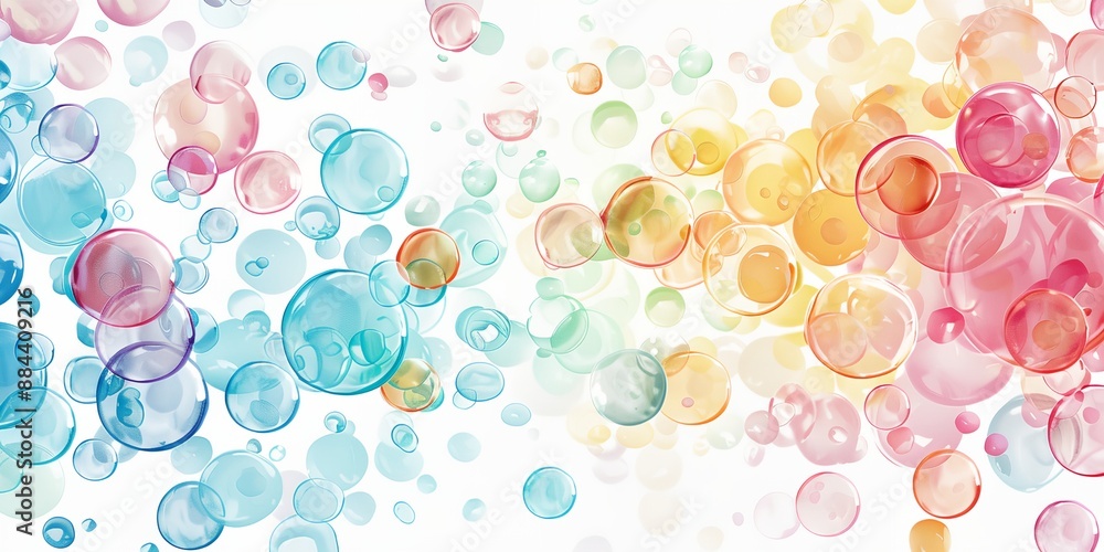 Poster a colorful background with many different colored circles. the circles are of various sizes and colo