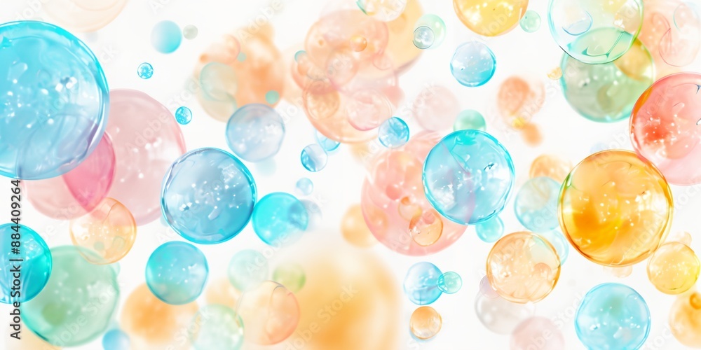 Poster a colorful background with many different colored circles. the circles are of various sizes and colo