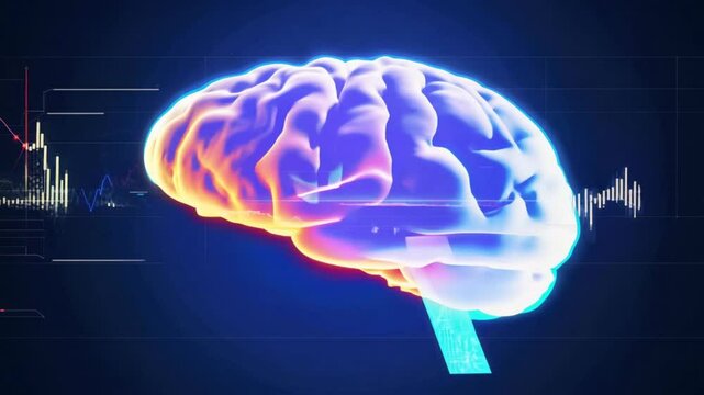 Blue Abstract Brain MRI Scan Concept Illustration