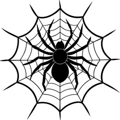 Obraz premium spider, web, halloween, insect, vector, illustration