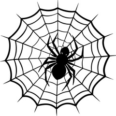Obraz premium spider, web, halloween, insect, vector, illustration