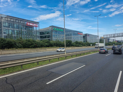 Praha, Czech - July 12, 2024: Offices buildings in Praha.