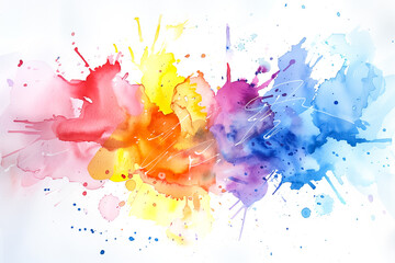 Obraz premium A vibrant splash of watercolor ink with bold, flowing colors blending seamlessly. The dynamic mix of hues creates an expressive and artistic effect, full of energy and movement.