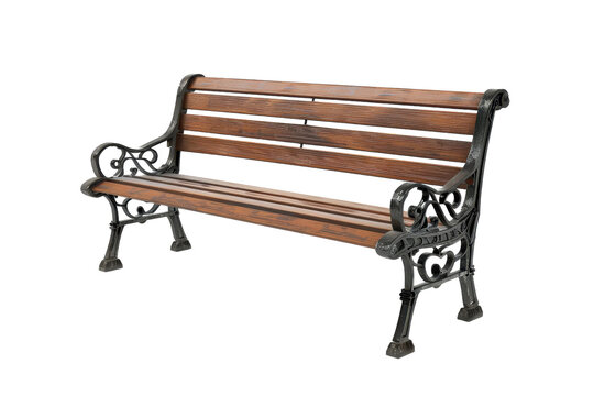 Close-Up of Wooden Bench PNG Isolated on Transparent Background