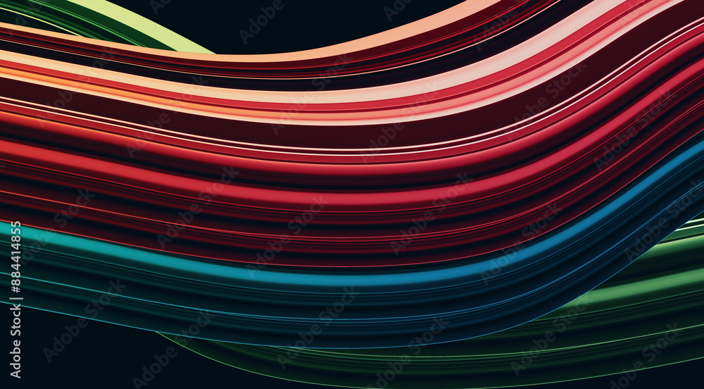 Poster colorful lines abstract background with curves. modern curved shapes backdrop
