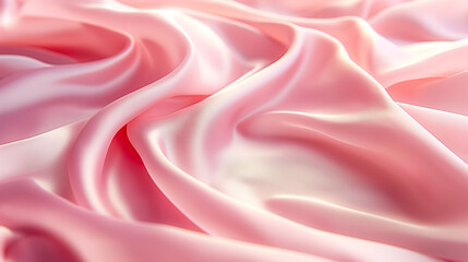Fototapeta premium Smooth pink silk fabric with elegant flowing folds.