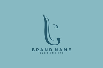 letter t design with modern concept