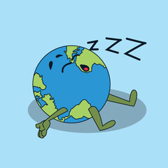 Cute sleep earth character
