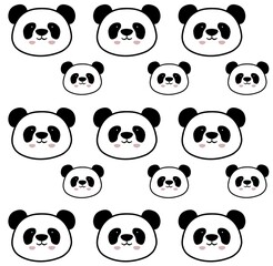 Fototapeta premium Illustration of little pandas