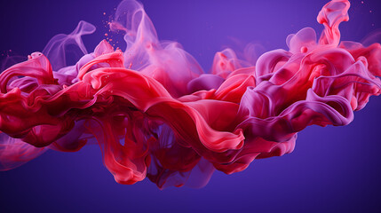 Obraz premium Red Fluid Paint Drained on Purple Background, Abstract Image, Texture, Pattern Background, Wallpaper, Cover and Screen of Smartphone, Cell Phone, Computer, Laptop, 9:16 and 16:9 Format