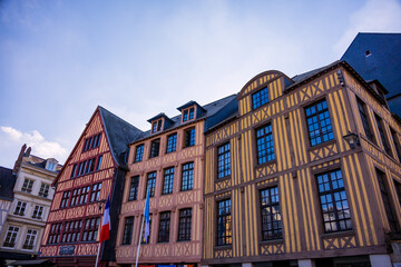 Maisons à colombages dans les rues de Rouen