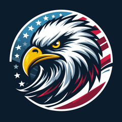 Eagle logo , Eagle mascot logo , eagle head logo , eagle America logo , Eagle head American flag Logo design , Eagle head , american bald eagle head logo