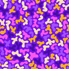 Cute hand drawn retro background, seamless pattern, vintage design, colorful, great for textiles, banners, wallpaper, wrapping - vector design