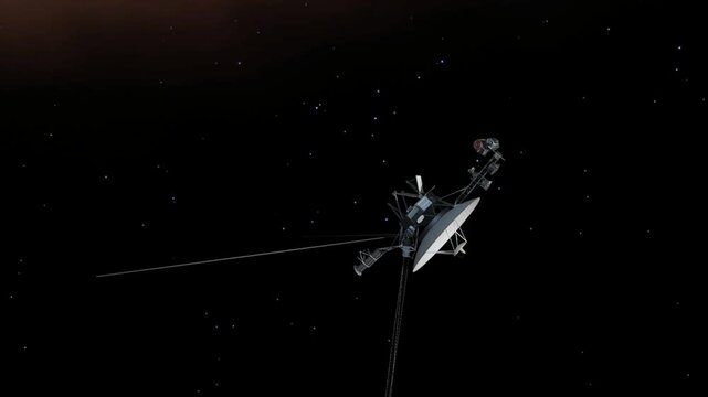 Voyager space probe in outer space. Universe science astronomy.