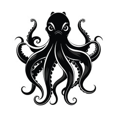 Octopus  Silhouette Vector Illustration