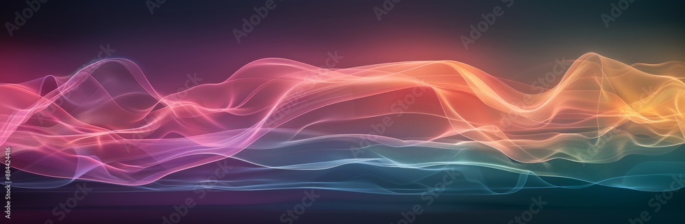 Poster abstract background with glowing waves.