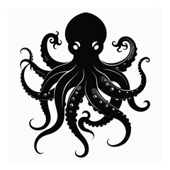 Octopus  Silhouette Vector Illustration