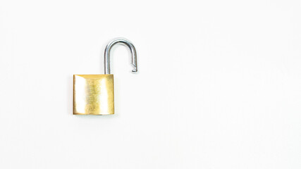 small padlock white background