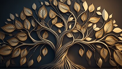 Floating Foliage: Abstract 3D Tree Illustration"