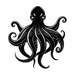 Octopus  Silhouette Vector Illustration