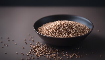 Front view brown buckwheat inside plate on dark background