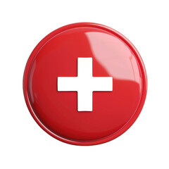 Fototapeta premium Red Button with White Cross