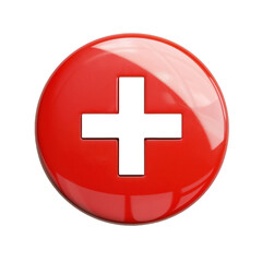 Obraz premium Red Button with White Cross