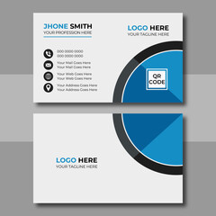 Modern business card design . double sided business card design template . blue color business card design
