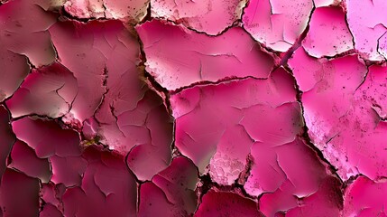 Obraz premium A close up of a pink paint peeling off the wall.