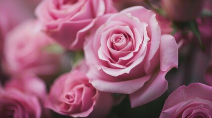 Small Pink Roses Close up