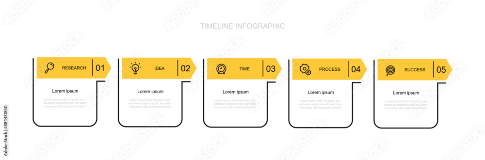 Poster infographic template vector with 5 step process or options