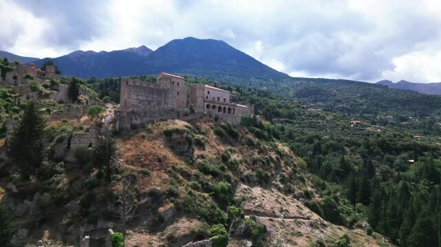 Mystras in the Peloponnese Pantansa Monastery in the middle city of ancient Mystras, Greece