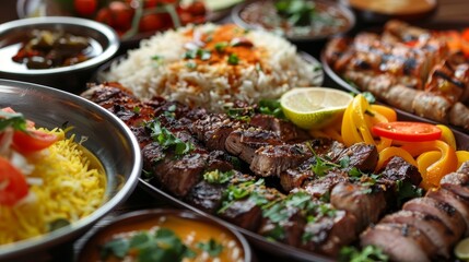 Obraz premium A Table Full of Delicious Middle Eastern Cuisine