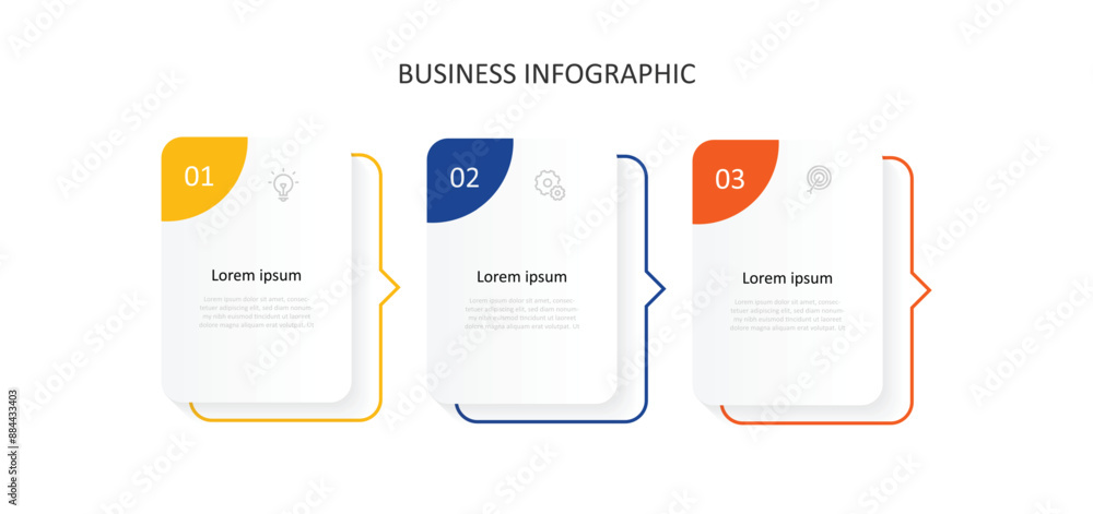 Poster design template vector infographic with 3 step layout for banner information and business presentati