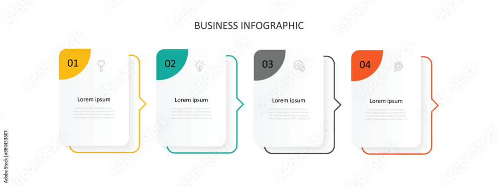Poster design template vector infographic with icons and 4 step or option concept