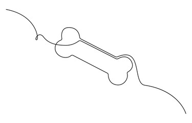 Obraz premium Continuous line drawing of human bone. Line art of dog bone. One line drawing background. Vector illustration. Continuous one line drawing of bone. simple human bone line art vector illustration